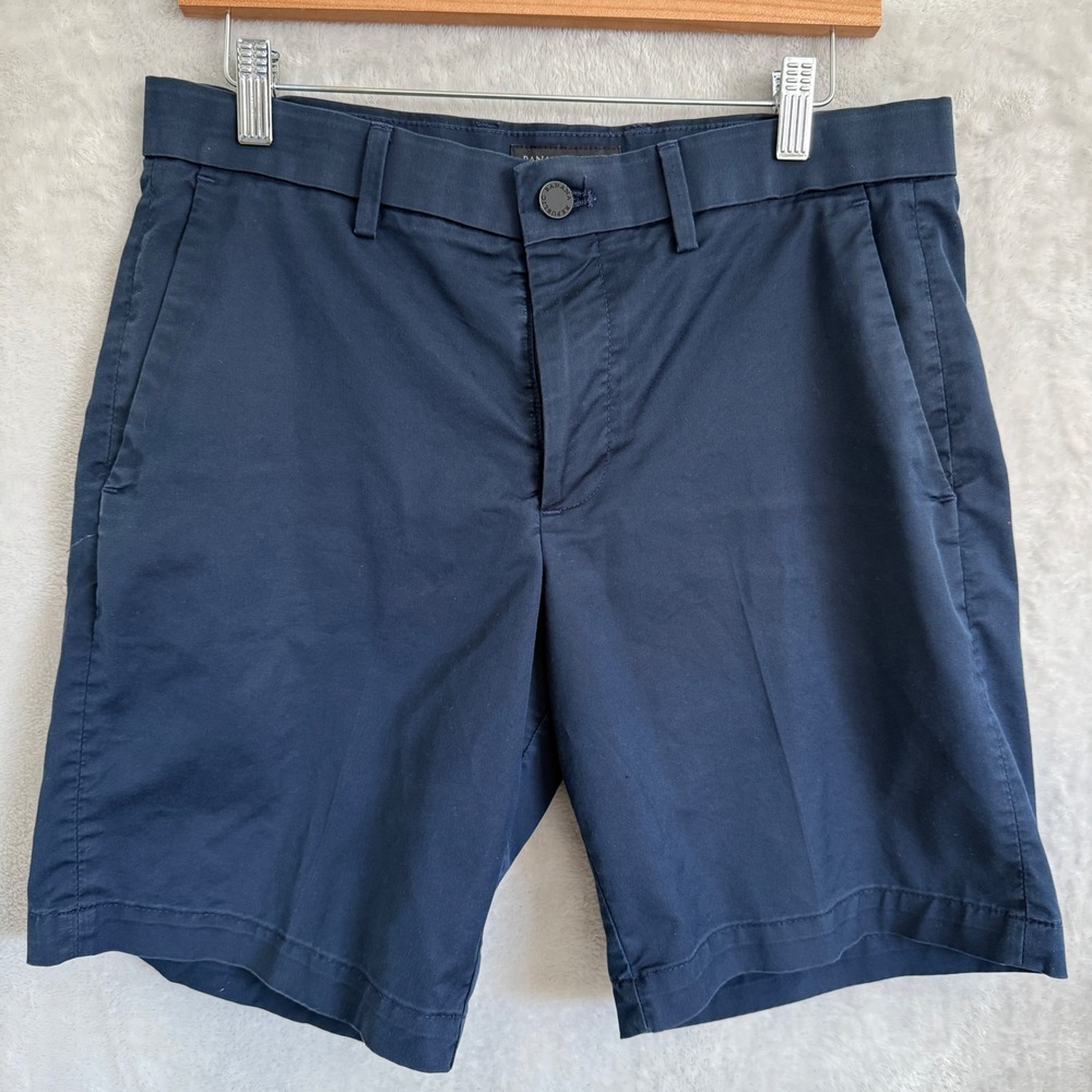 Banana Republic Core Temp Short Mens 31 Navy Blue Chino Stretch 9 Inch Inseam